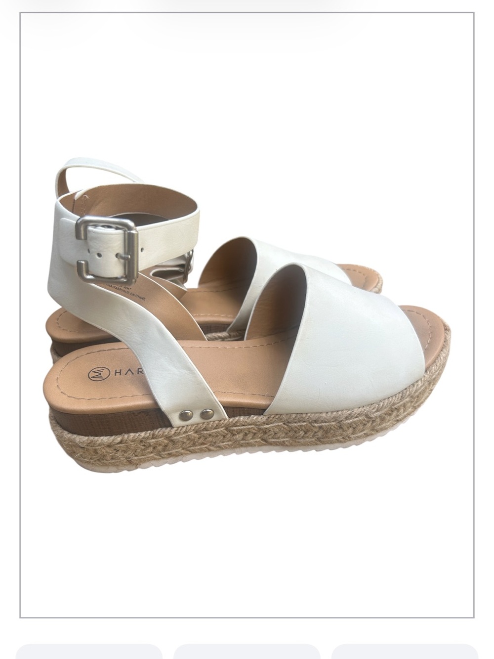 Harlow Topic Espadrille Platform Sandals Cream Women’s Size 8
